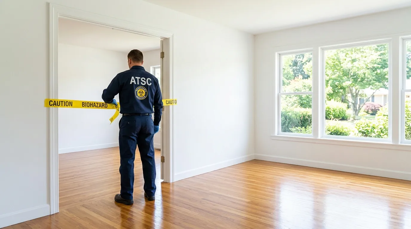 Certified biohazard cleanup crew performing Decomposition Cleanup in Liberty